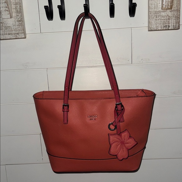 Guess Handbags - Guess Coral Tote with Floral Detail